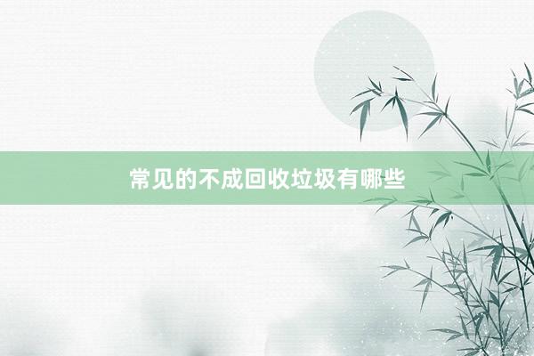 常见的不成回收垃圾有哪些