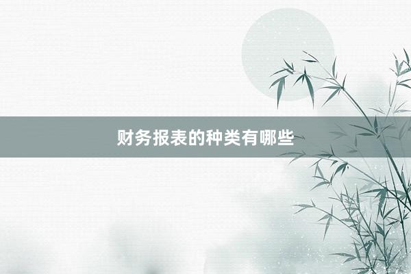 财务报表的种类有哪些