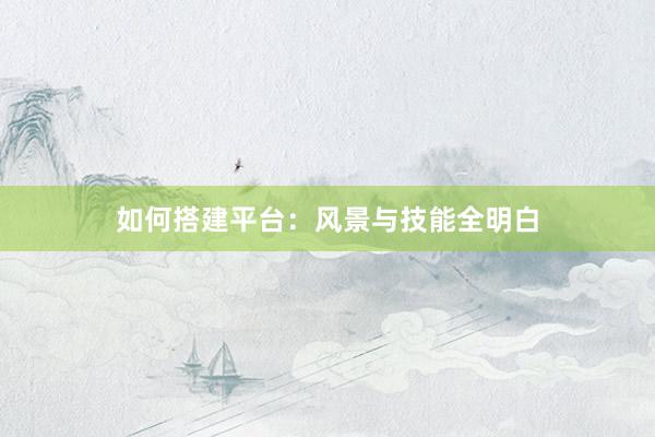 如何搭建平台：风景与技能全明白