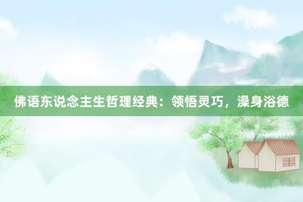 佛语东说念主生哲理经典：领悟灵巧，澡身浴德